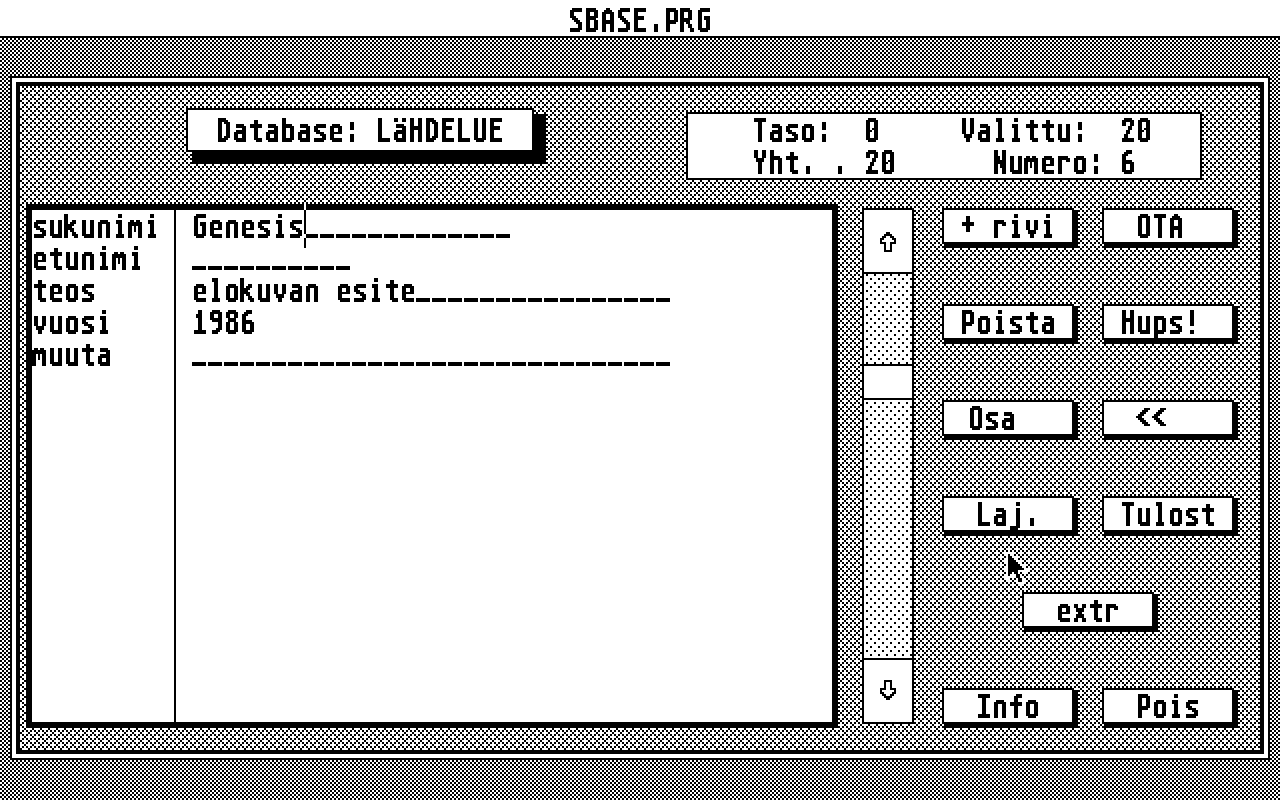 Sbase atari screenshot